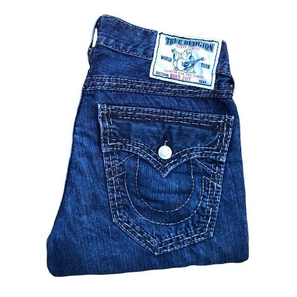 TRUE Religion Jeans Size 31 BOOT CUT Blue - Picture 1 of 13